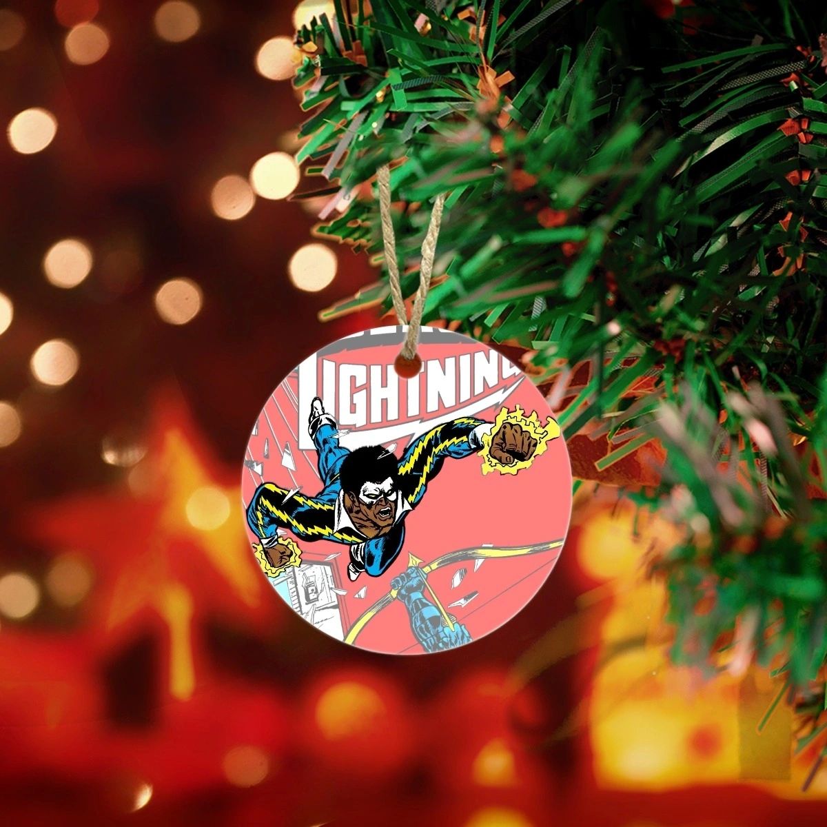 BLACK LIGHTNING CHRISTMAS TREE ORNAMENT