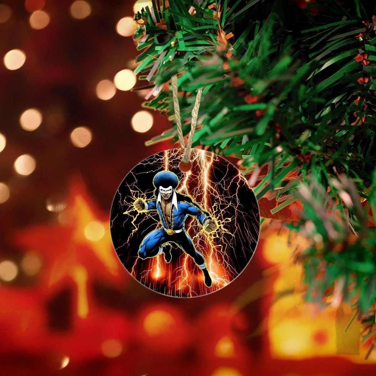 BLACK LIGHTNING READY CHRISTMAS TREE ORNAMENT