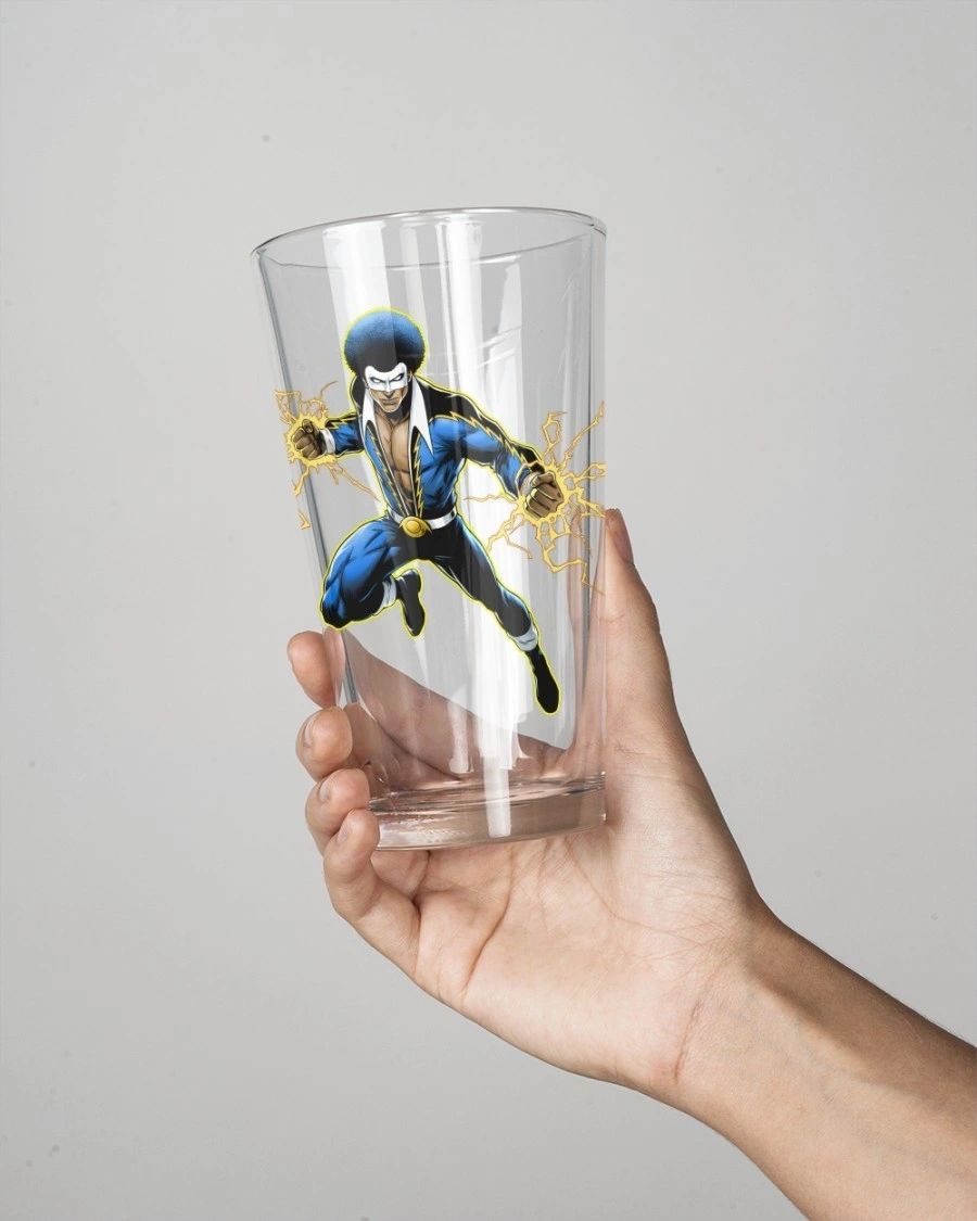 BLACK LIGHTNING READY PINT GLASS WITH FREE SHIPPING
