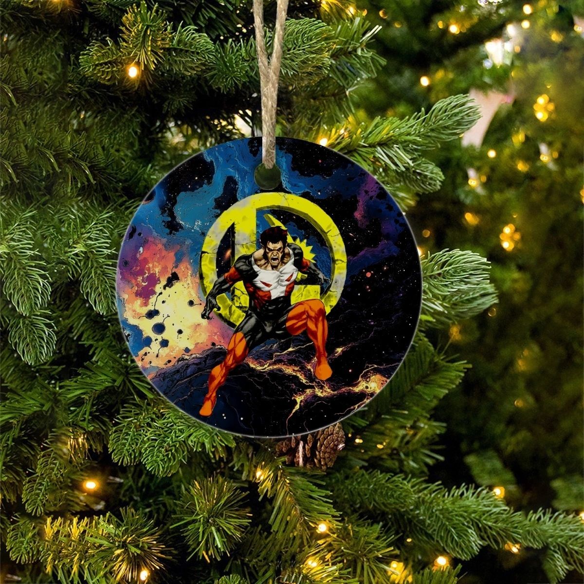 TIMBER WOLF GROWL CHRISTMAS TREE ORNAMENT