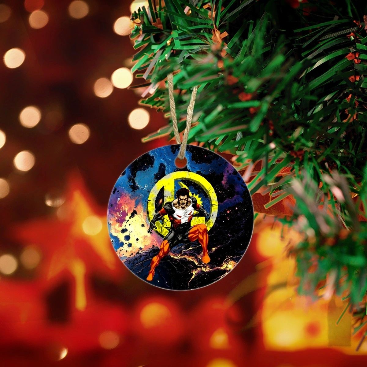 TIMBER WOLF GROWL CHRISTMAS TREE ORNAMENT