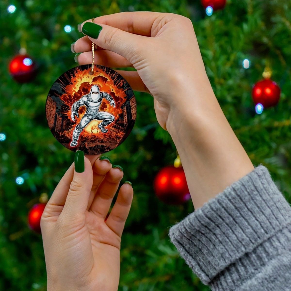 HUMAN BOMB READY CHRISTMAS TREE ORNAMENT