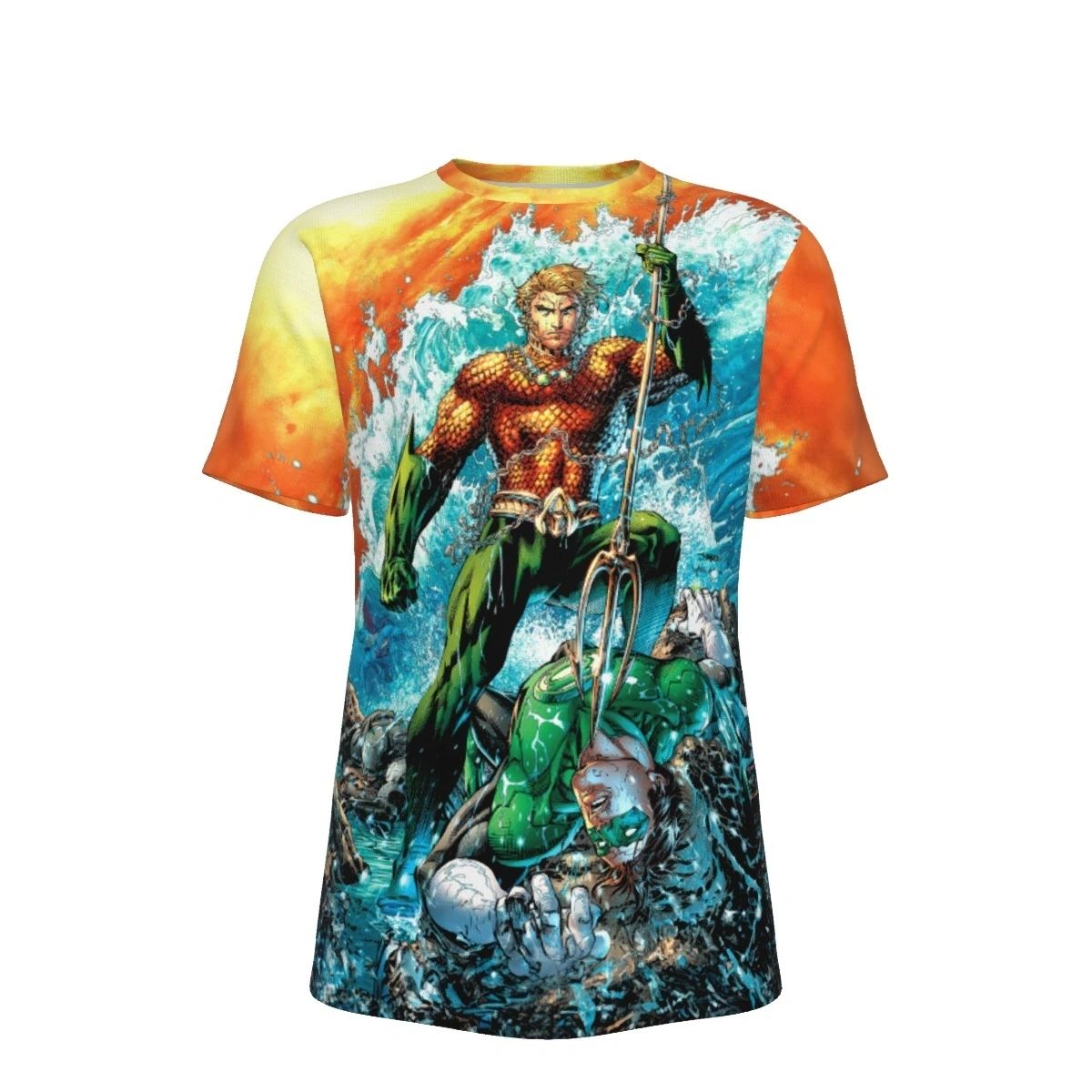 JUSTICE LEAGUE 4 AQUAMAN ALL OVER PRINT SHIRT AND TANK TOP - JIM LEE ART