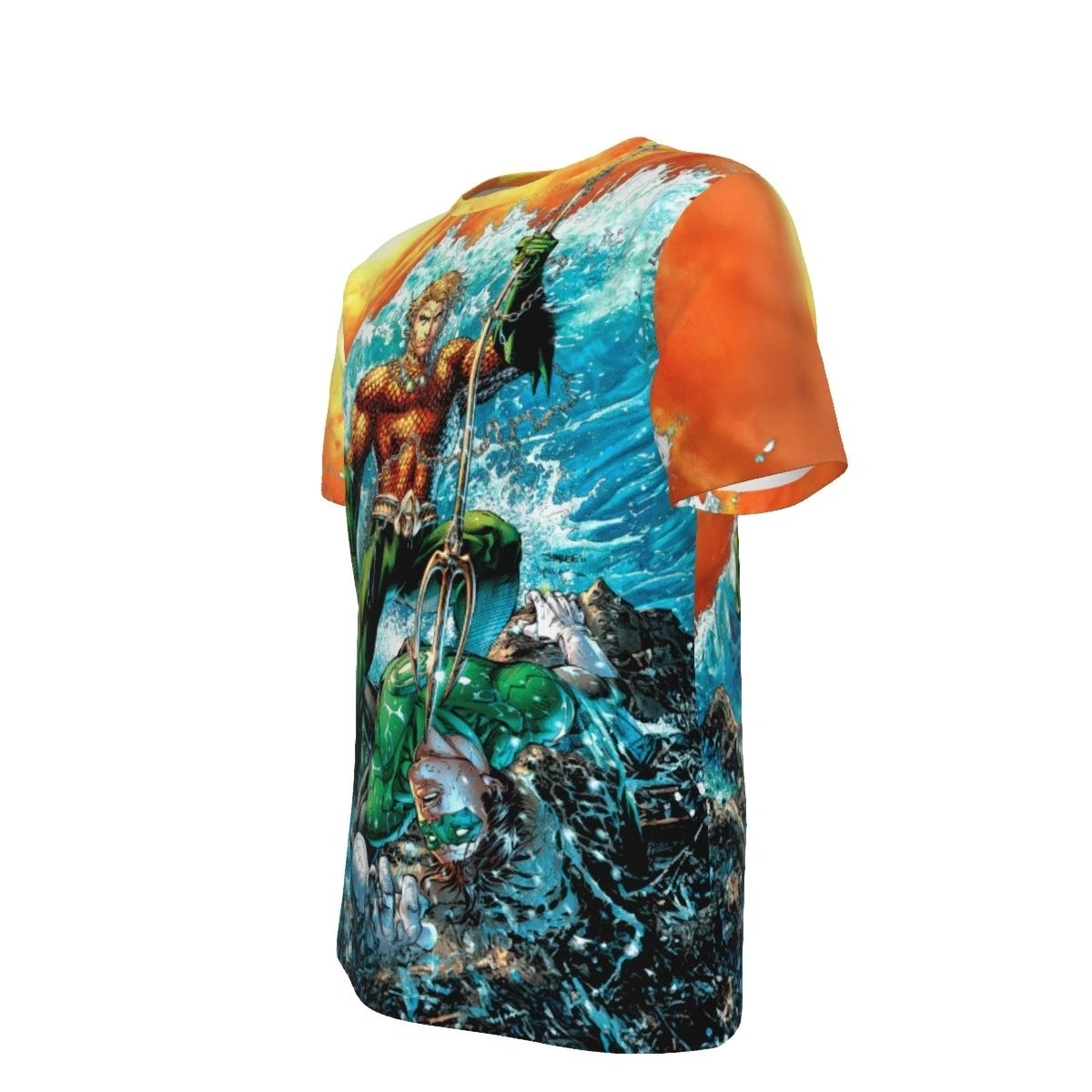 JUSTICE LEAGUE 4 AQUAMAN ALL OVER PRINT SHIRT AND TANK TOP - JIM LEE ART