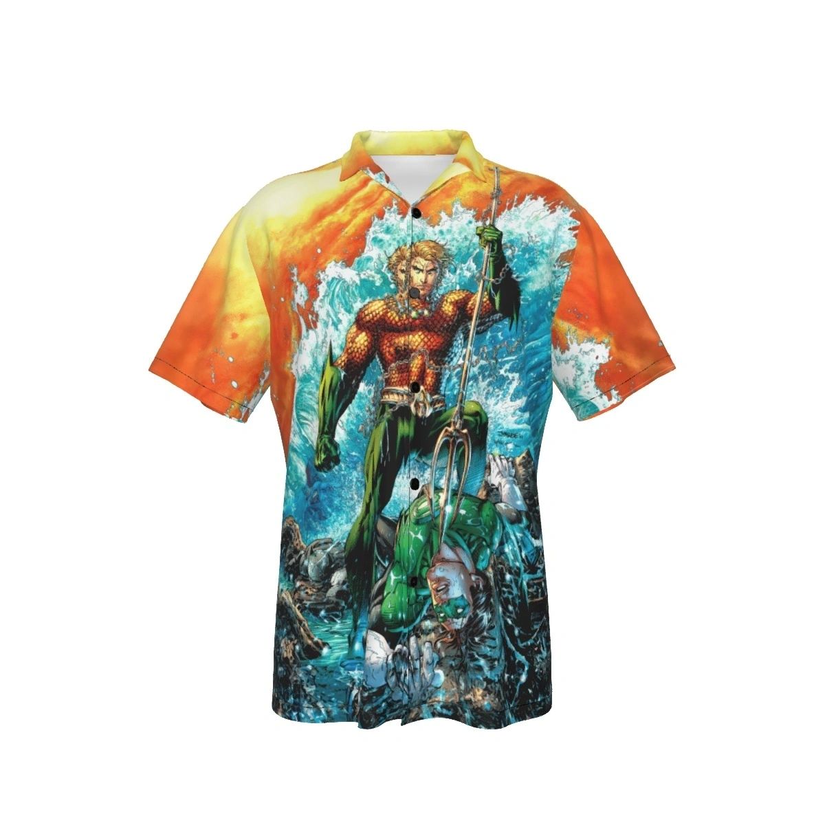 JUSTICE LEAGUE 4 AQUAMAN ALL OVER PRINT SHIRT AND TANK TOP - JIM LEE ART