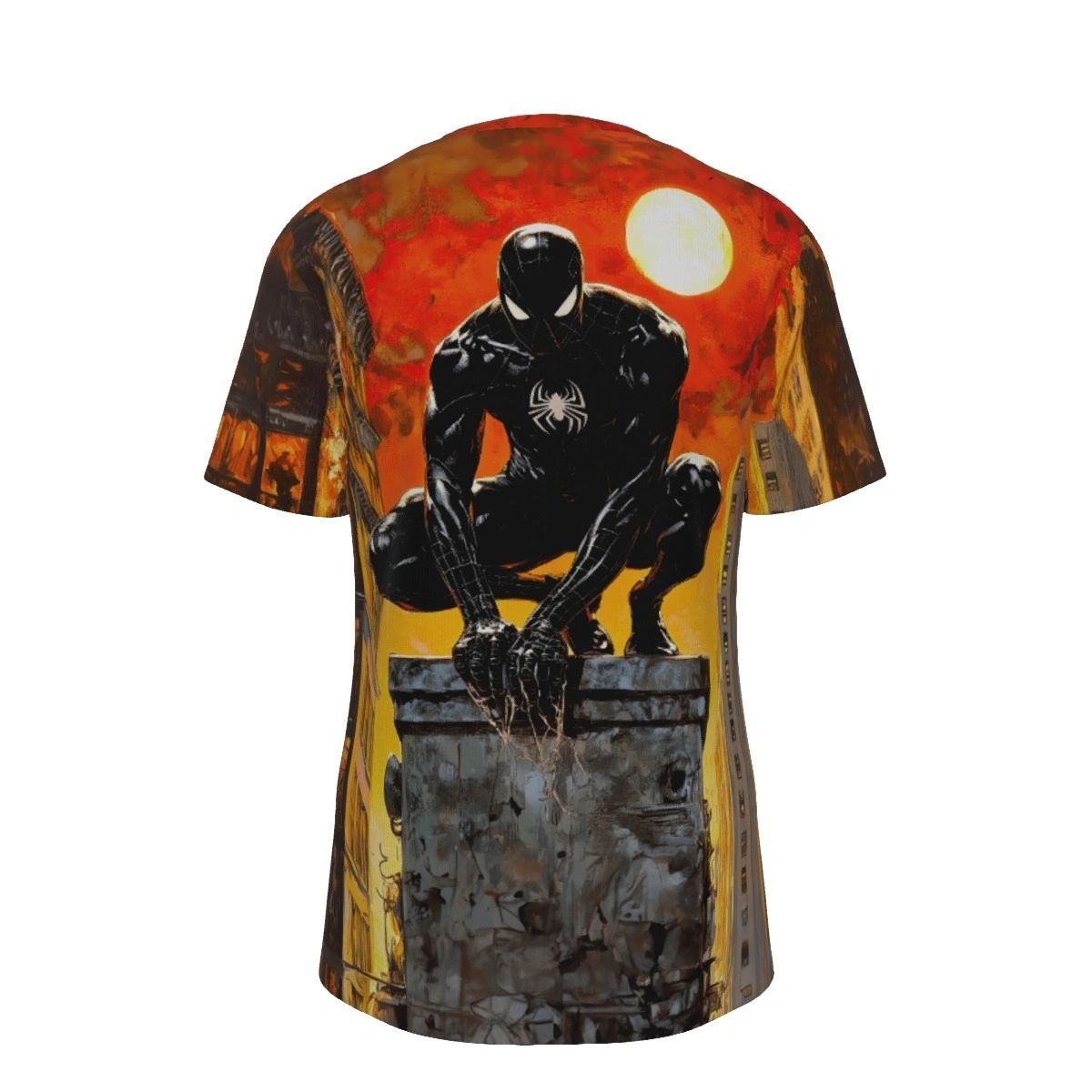 SPIDERMAN PERCH ALL OVER PRINT SHIRT AND TANK TOP-BLACK COSTUME