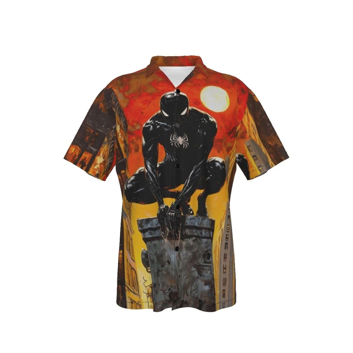 SPIDERMAN PERCH ALL OVER PRINT SHIRT AND TANK TOP-BLACK COSTUME