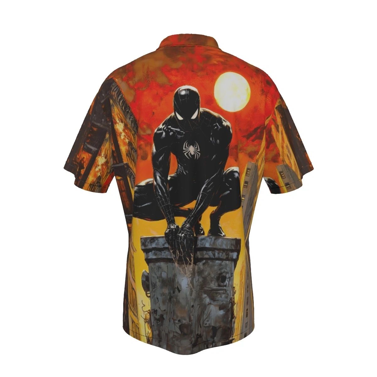 SPIDERMAN PERCH ALL OVER PRINT SHIRT AND TANK TOP-BLACK COSTUME