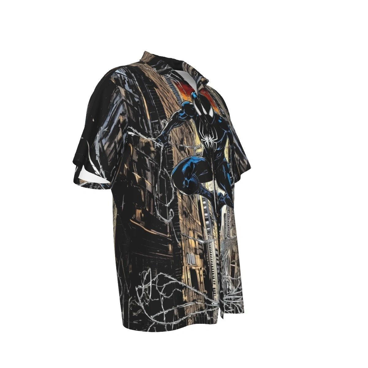 SPIDERMAN SWINGING ALL OVER PRINT SHIRT AND TANK TOP-BLACK COSTUME