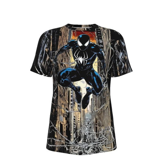 SPIDERMAN SWINGING ALL OVER PRINT SHIRT AND TANK TOP-BLACK COSTUME