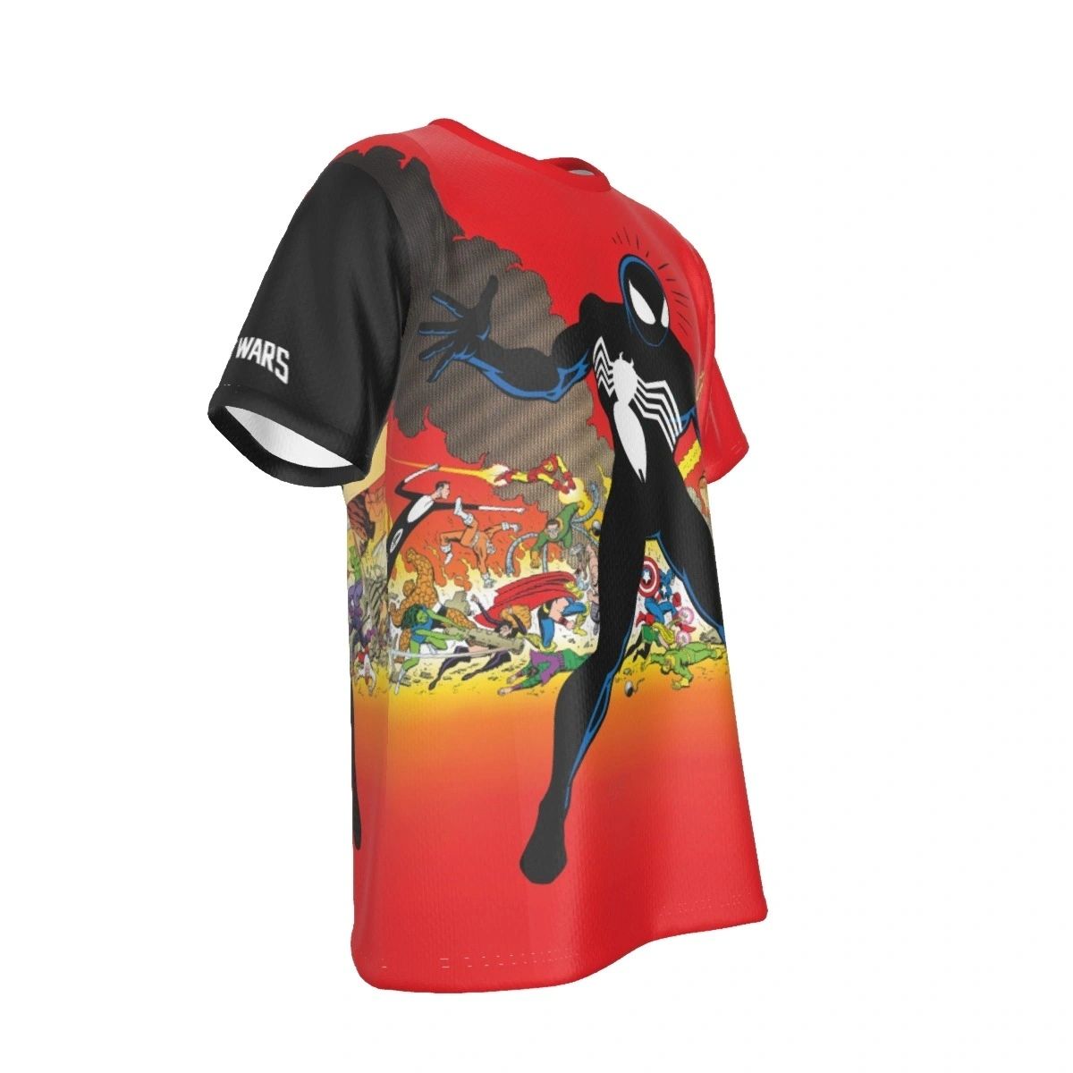 SECRET WARS 8 ALL OVER PRINT SHIRT AND TANK TOP-SPIDERMANS BLACK COSTUME