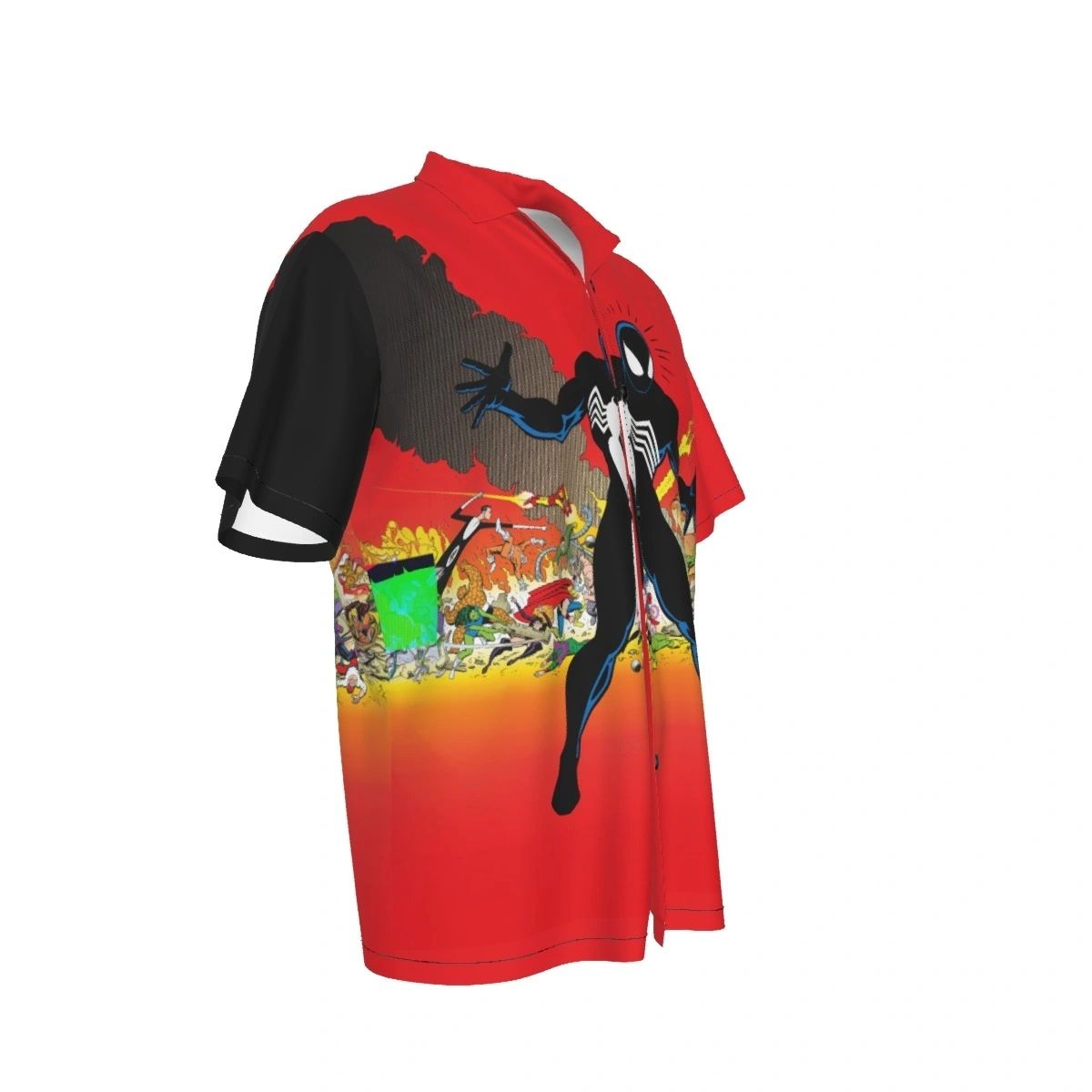 SECRET WARS 8 ALL OVER PRINT SHIRT AND TANK TOP-SPIDERMANS BLACK COSTUME