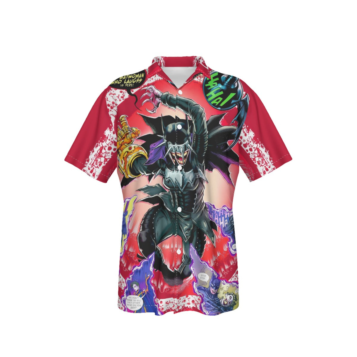 BATWOMAN WHO LAUGHS PIN UP OVER PRINT SHIRT AND TANK TOP