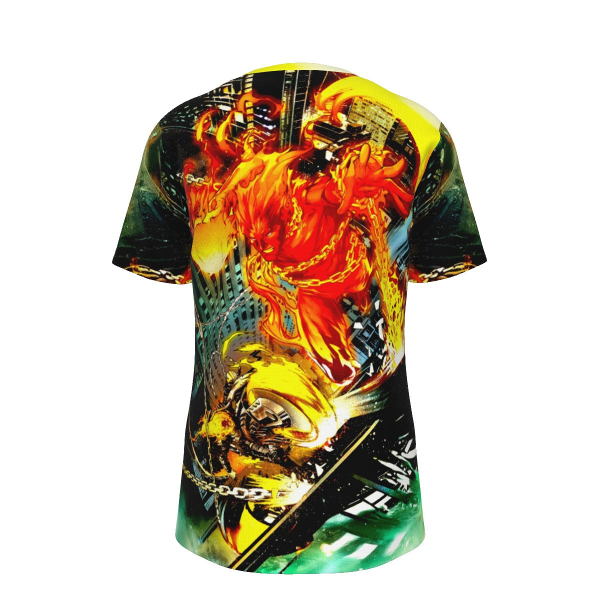 GHOST RIDER VS HUMAN TORCH PIN UP ALL OVER PRINT SHIRT AND TANK TOP- CONTEST OF CHAOS
