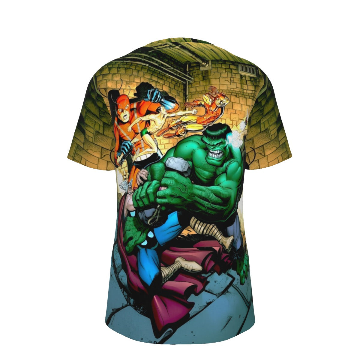 CLASSIC AVENGERS POSTER BY ARTHUR ADAMS ALL OVER PRINT SHIRT AND TANK TOP
