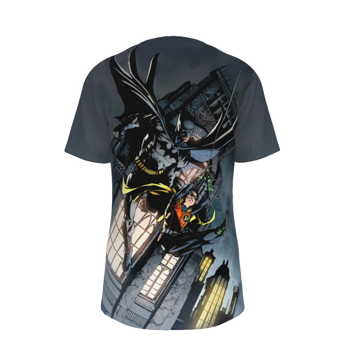 BATMAN 700 PINUP ALL OVER PRINT SHIRT AND TANK TOP - BATMAN AND ROBIN, DAVID FINCH ART