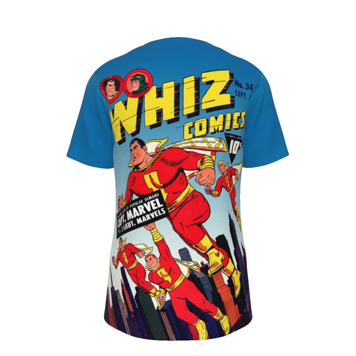 WHIZ COMICS 34 UP ALL OVER PRINT SHIRT AND TANK TOP -SHAZAM