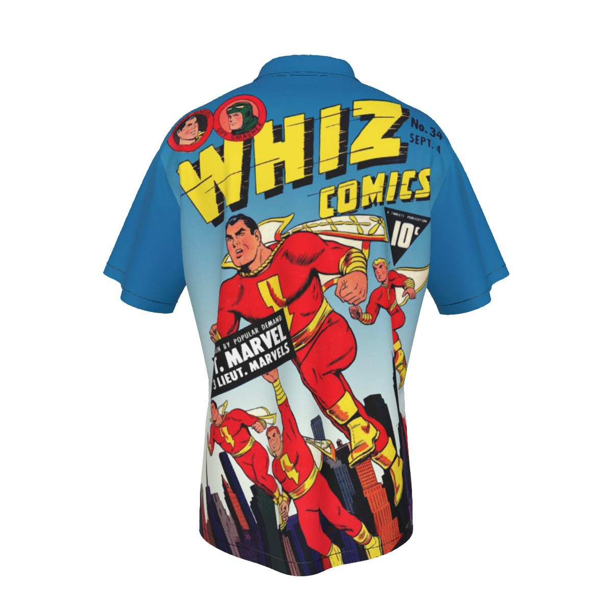 WHIZ COMICS 34 UP ALL OVER PRINT SHIRT AND TANK TOP -SHAZAM