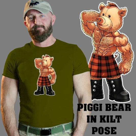 PIGGI BEAR in Kilt Pose Shirt