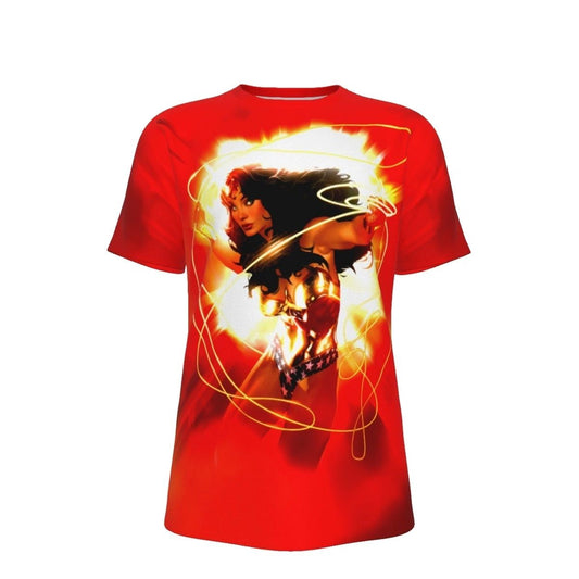 WONDER WOMAN RED ALL OVER PRINT SHIRT AND TANK TOP - ADAM HUGHS