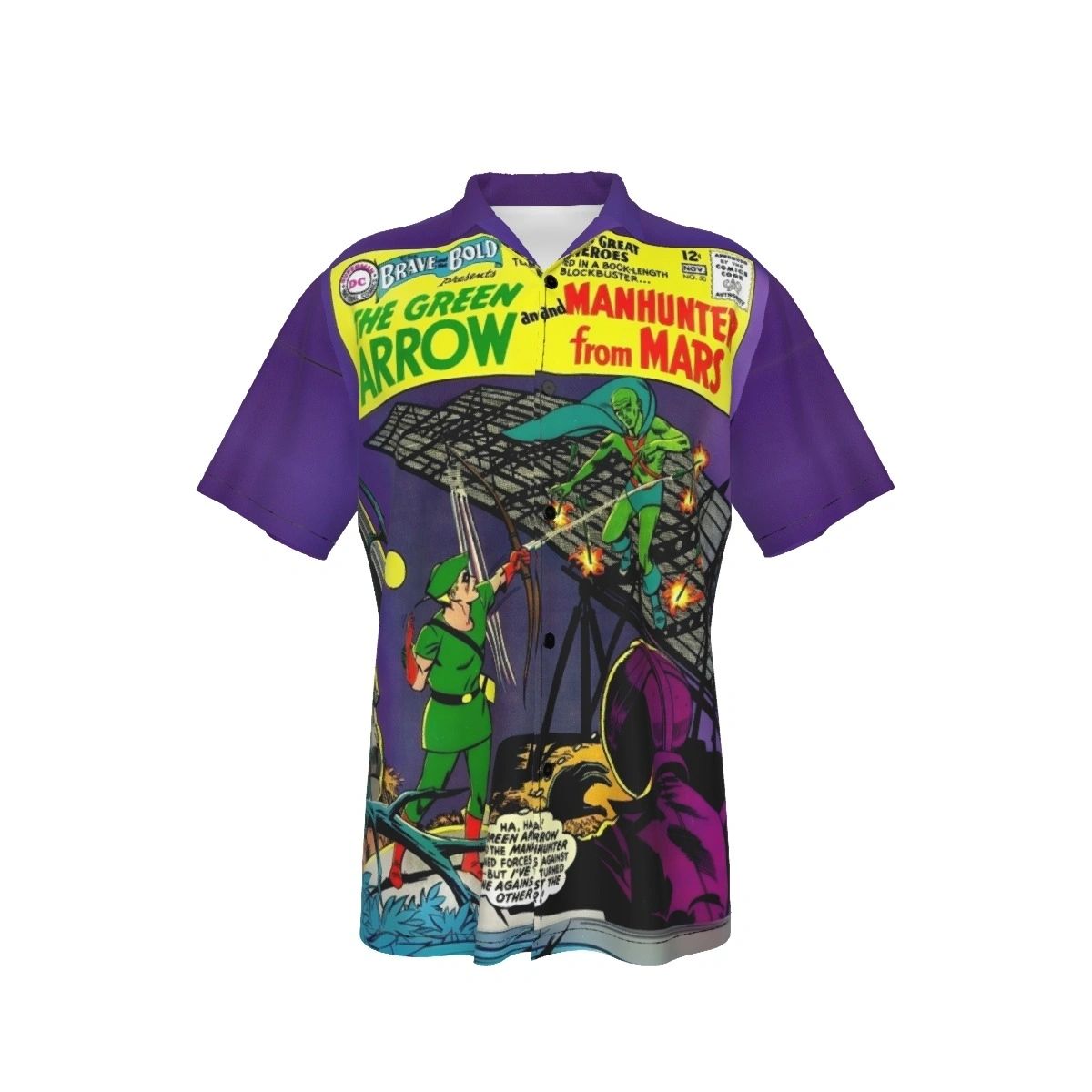 BRAVE AND THE BOLD 50 ALL OVER PRINT SHIRT AND TANK TOP - MARTIAN MANHUNTER GREEN ARROW