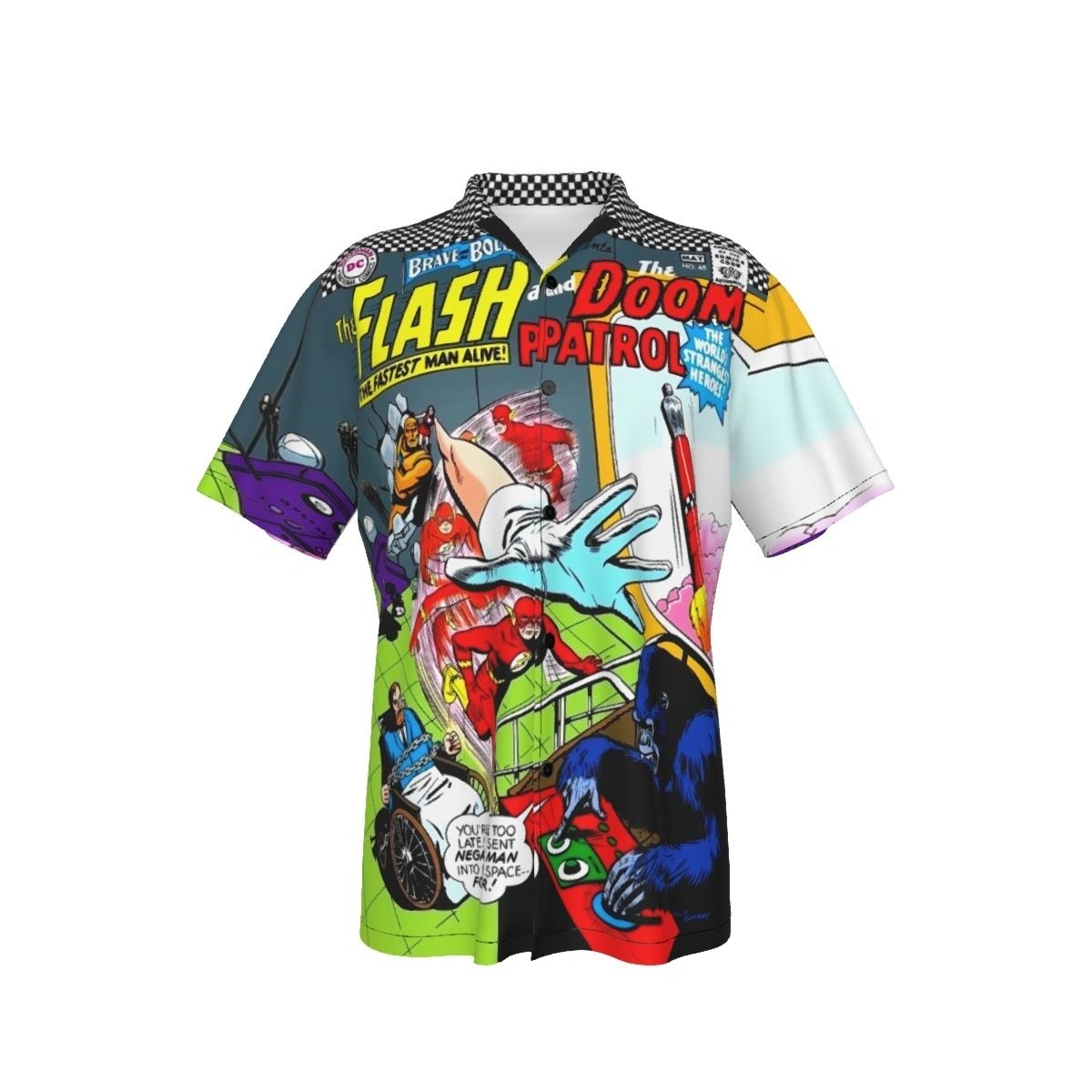 BRAVE AND THE BOLD 65 ALL OVER PRINT SHIRT AND TANK TOP- FLASH DOOM PATROL