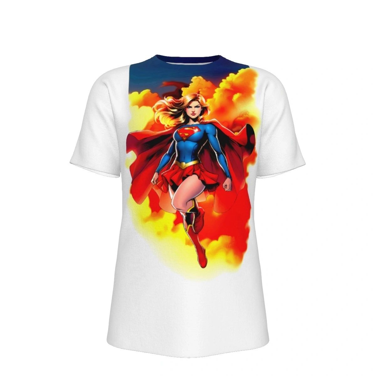 SUPERGIRL EARTH 1 READY ALL OVER PRINT SHIRTS- JLA READY