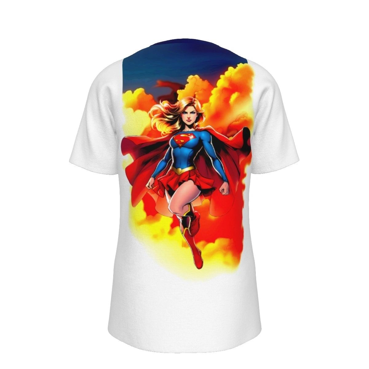 SUPERGIRL EARTH 1 READY ALL OVER PRINT SHIRTS- JLA READY