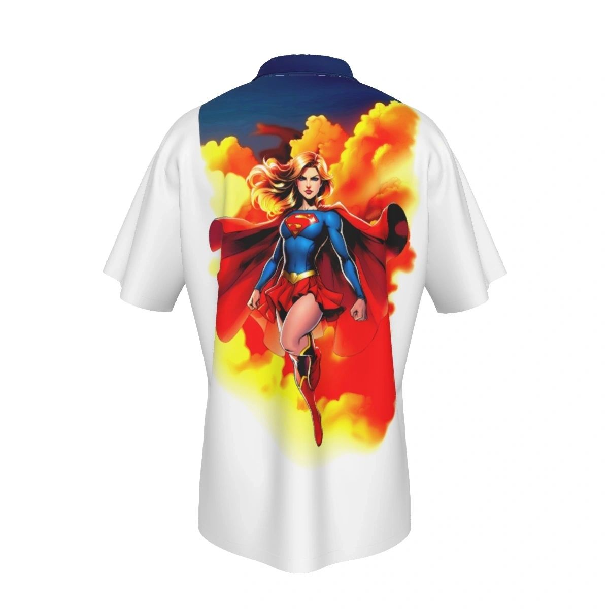 SUPERGIRL EARTH 1 READY ALL OVER PRINT SHIRTS- JLA READY