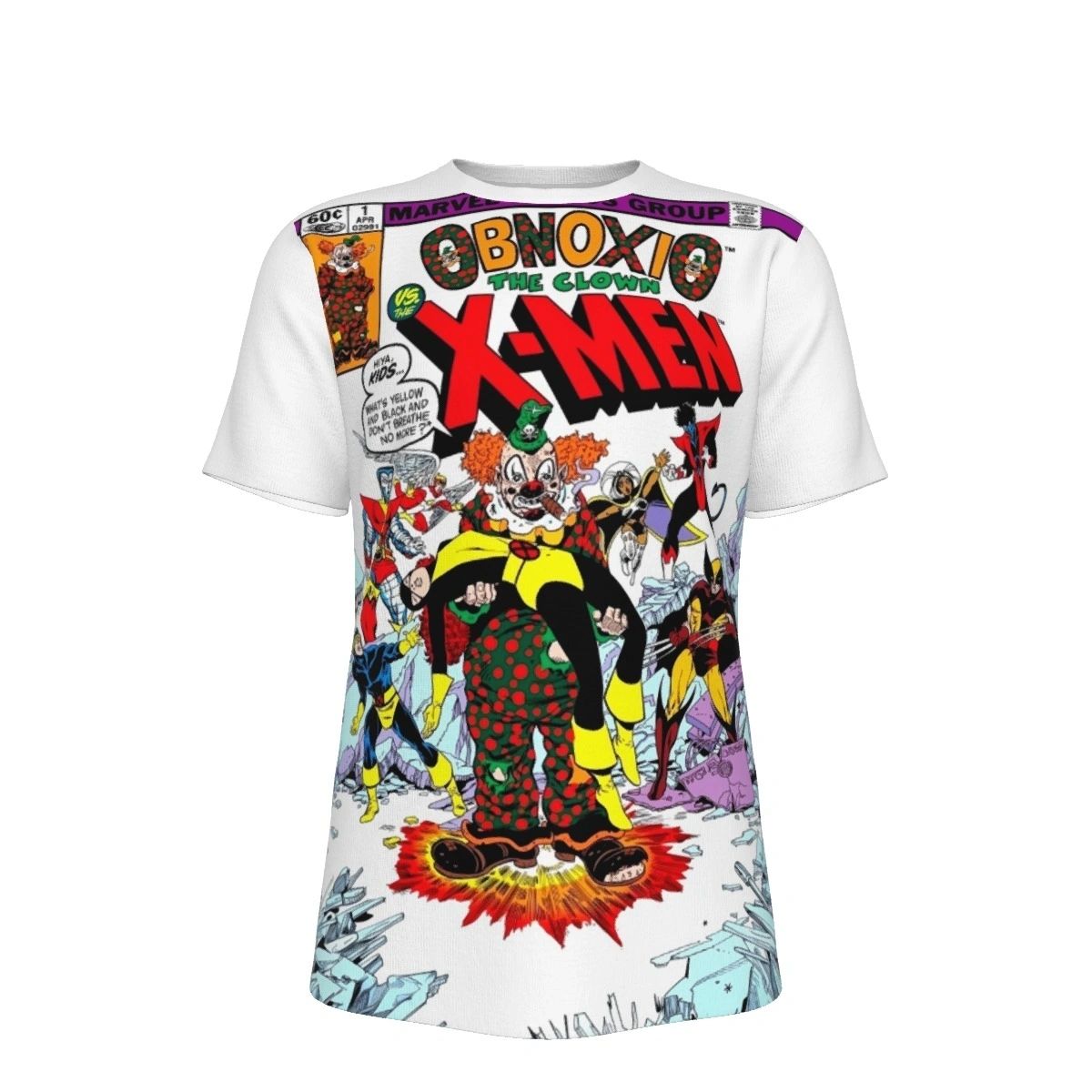 OBNOXIO THE CLOWN VS XMEN ALL OVER PRINT SHIRT AND TANK TOP