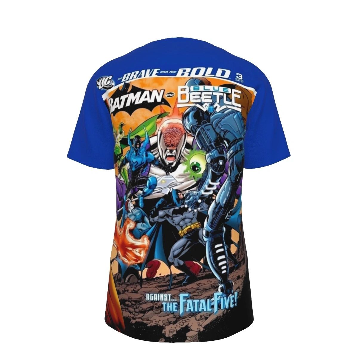 BRAVE AND BOLD 3 V2 ALL OVER PRINT SHIRT AND TANK TOP -BATMAN BLUE BEETLE VS FATAL 5