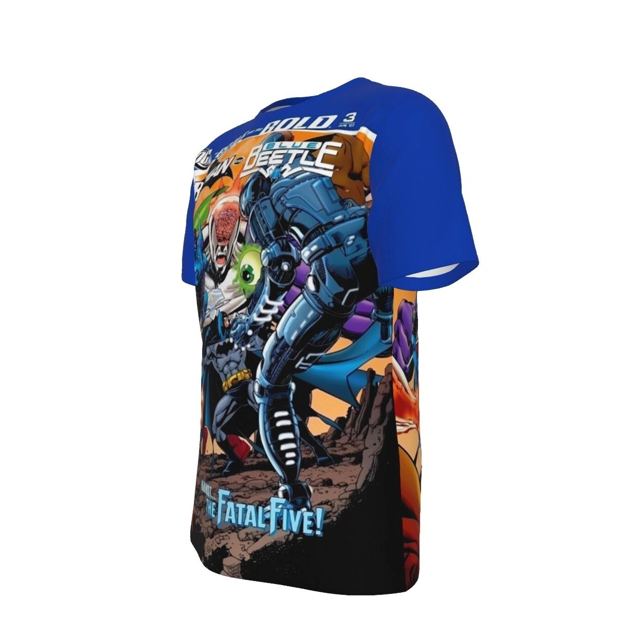 BRAVE AND BOLD 3 V2 ALL OVER PRINT SHIRT AND TANK TOP -BATMAN BLUE BEETLE VS FATAL 5