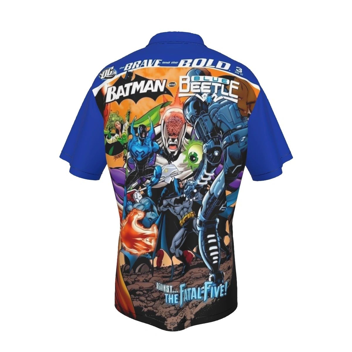 BRAVE AND BOLD 3 V2 ALL OVER PRINT SHIRT AND TANK TOP -BATMAN BLUE BEETLE VS FATAL 5