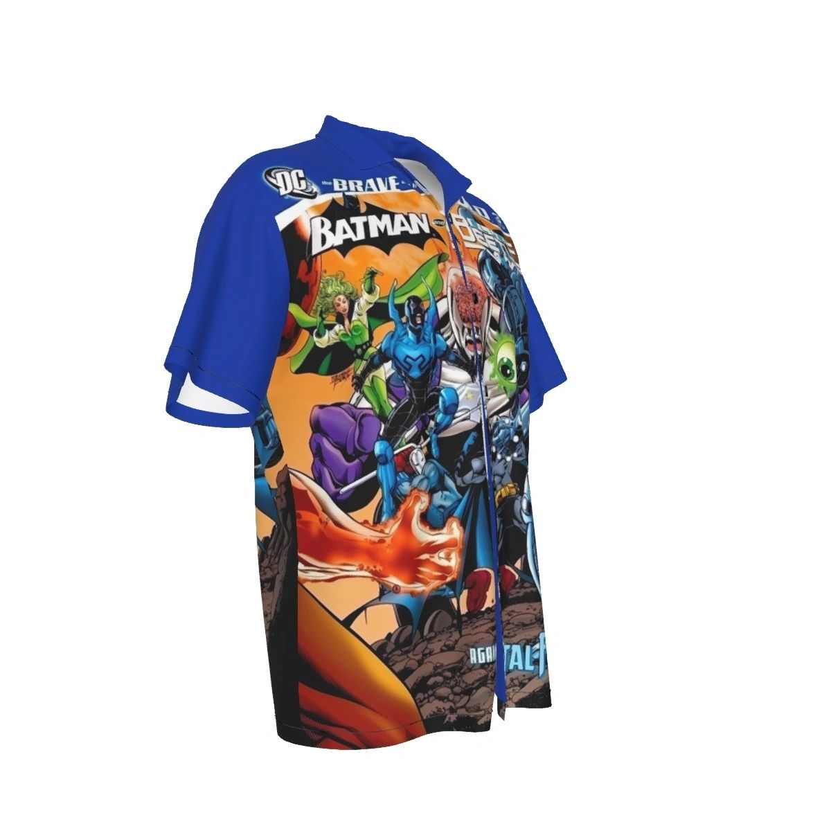 BRAVE AND BOLD 3 V2 ALL OVER PRINT SHIRT AND TANK TOP -BATMAN BLUE BEETLE VS FATAL 5