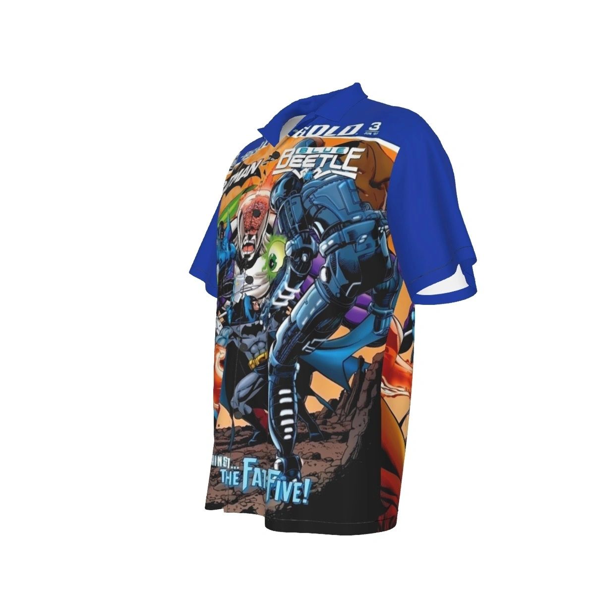BRAVE AND BOLD 3 V2 ALL OVER PRINT SHIRT AND TANK TOP -BATMAN BLUE BEETLE VS FATAL 5