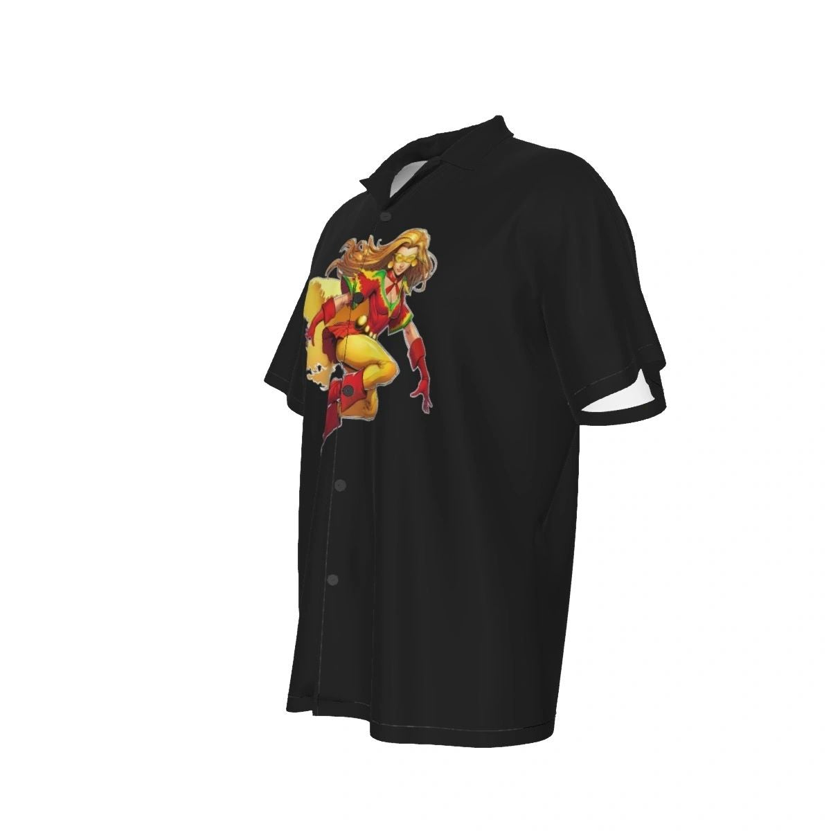 FLAMEBIRD READY BLACK ALL OVER PRINT SHIRTS- TEEN TITANS READY