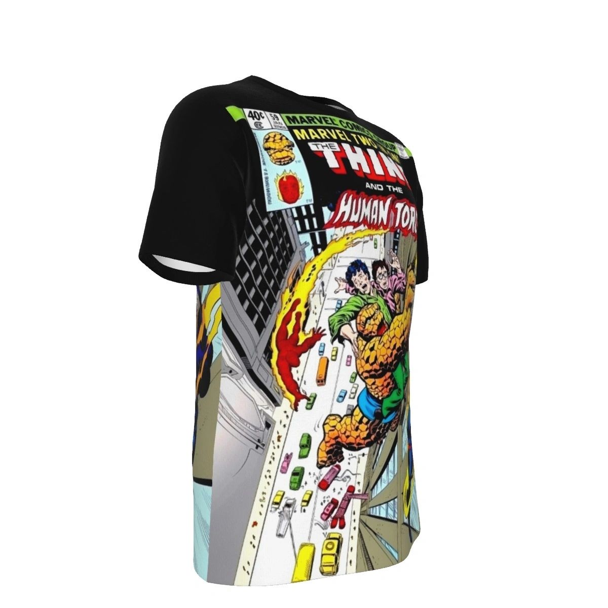 MARVEL TWO IN ONE 59 ALL OVER PRINT SHIRT AND TANK TOP -THING HUMAN TORCH