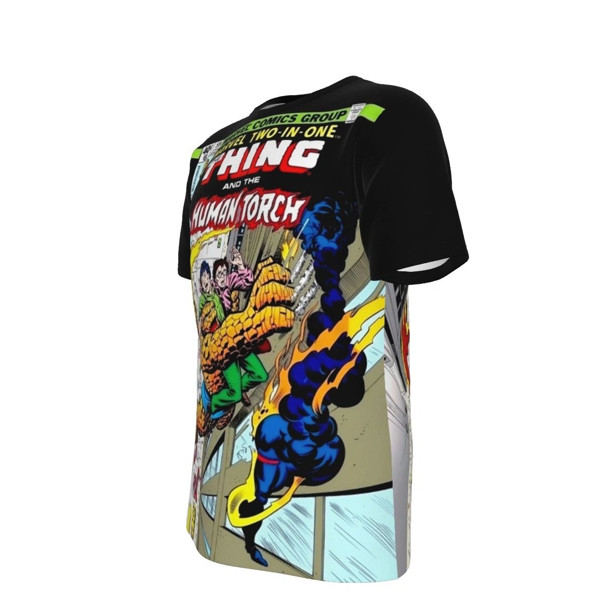 MARVEL TWO IN ONE 59 ALL OVER PRINT SHIRT AND TANK TOP -THING HUMAN TORCH
