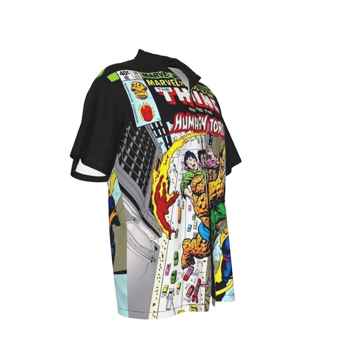 MARVEL TWO IN ONE 59 ALL OVER PRINT SHIRT AND TANK TOP -THING HUMAN TORCH