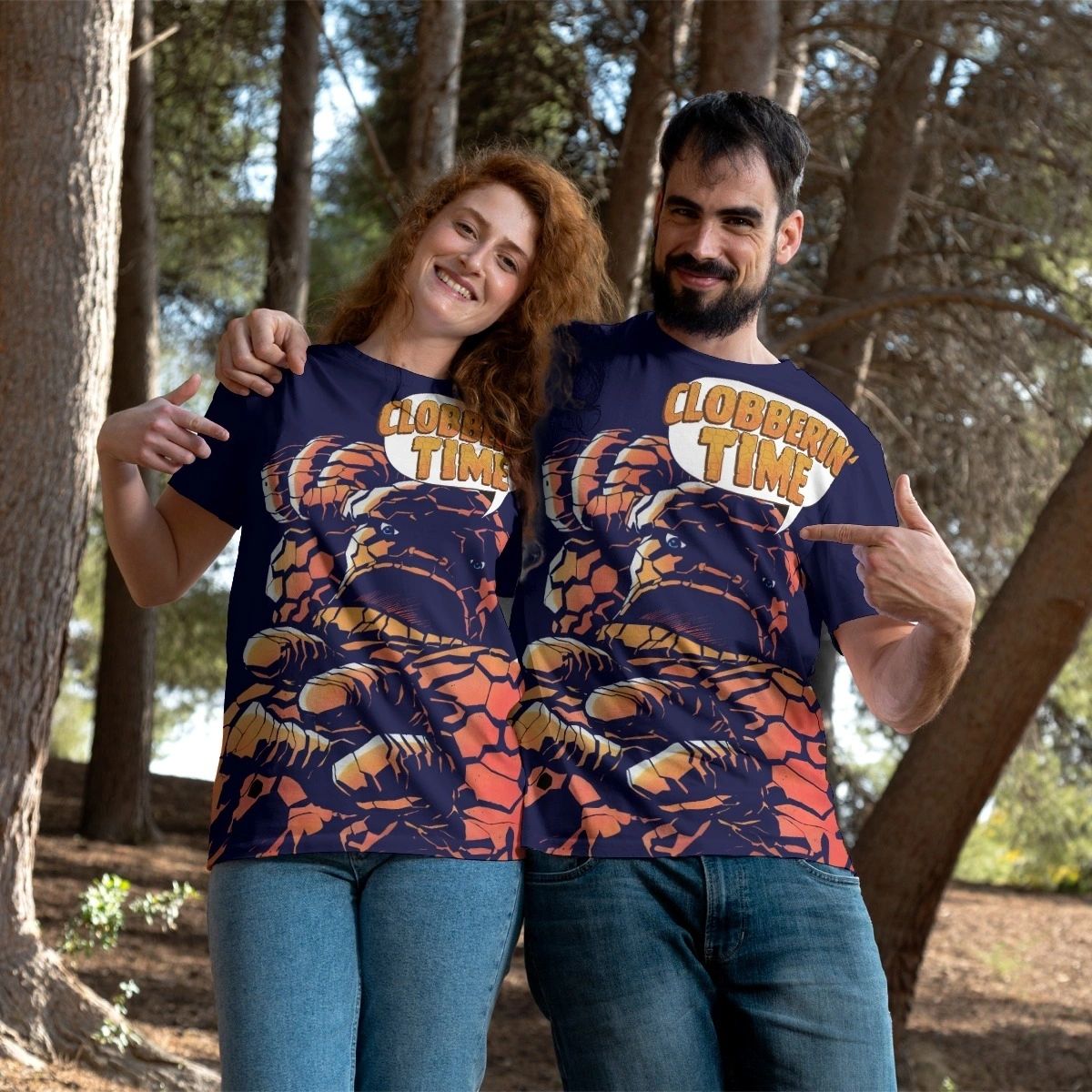 THE THING CLOBBERING TIME OVER PRINT SHIRT AND TANK TOP