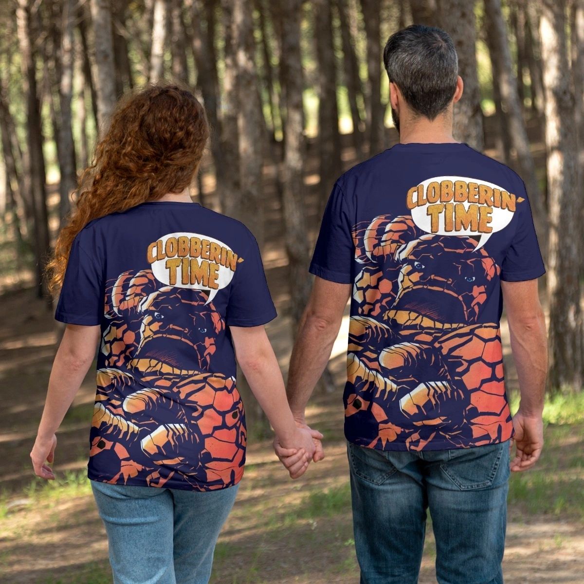 THE THING CLOBBERING TIME OVER PRINT SHIRT AND TANK TOP