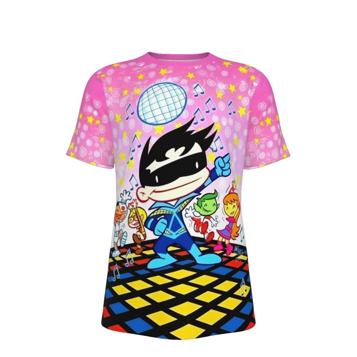 TINY TITANS NIGHTWING DISCO ALL OVER PRINT SHIRT AND TANK TOP