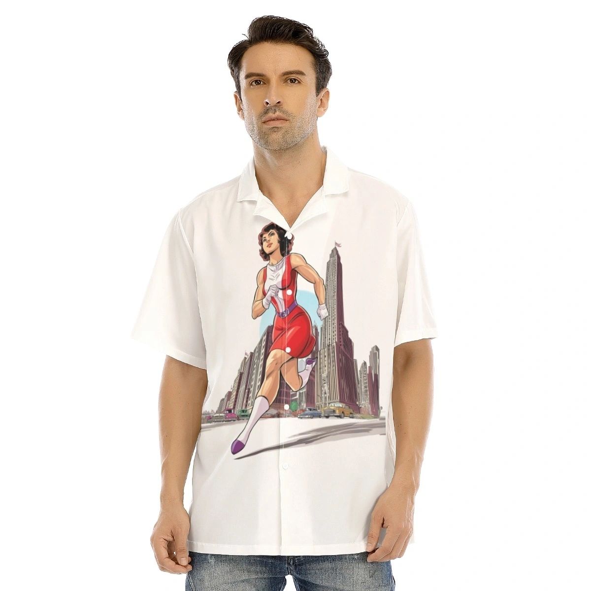 ELASTIGIRL RUN ALL OVER PRINT SHIRTS - DOOM PATROL