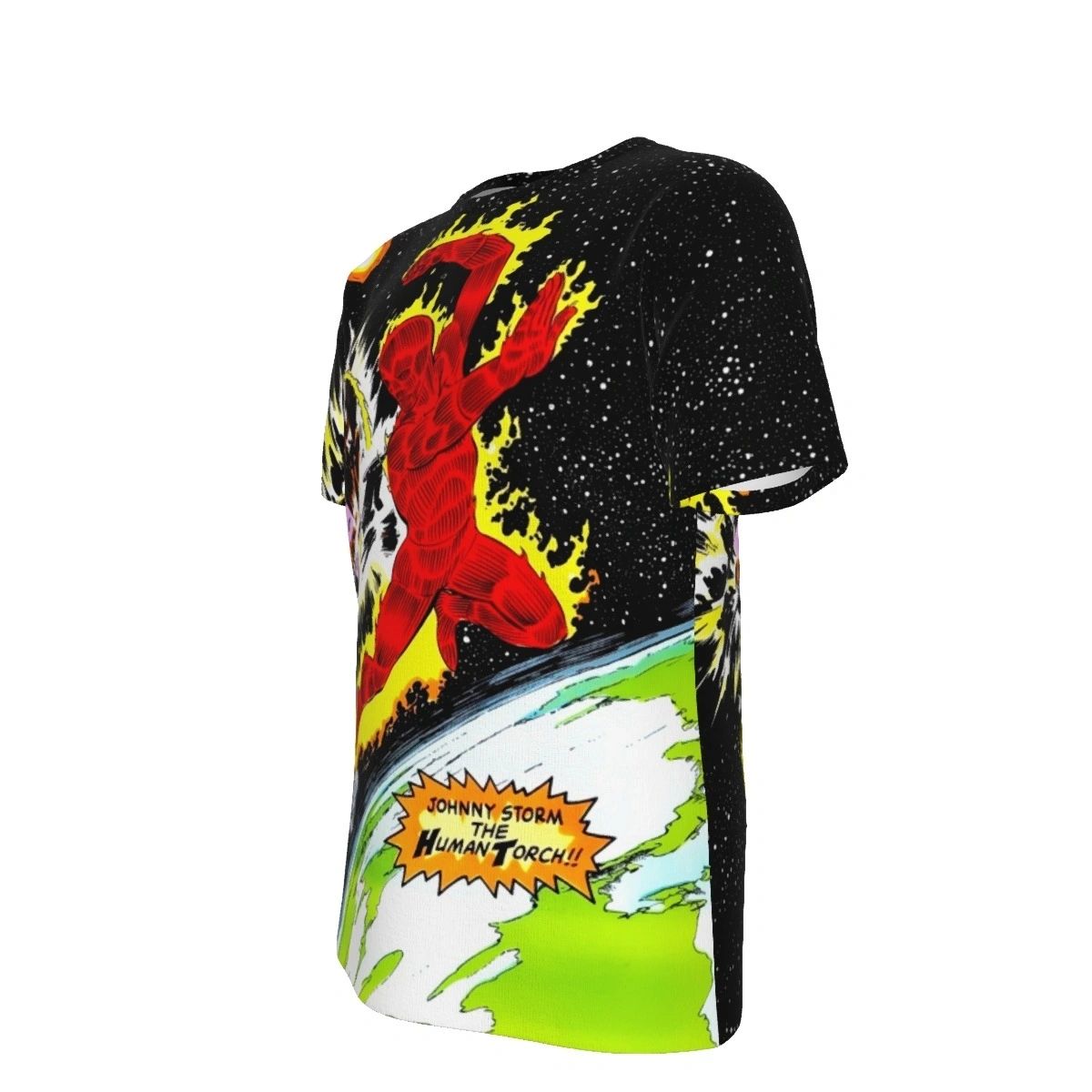 HUMAN TORCH PINUP ALL OVER PRINT SHIRTS -JOHN BYRNE