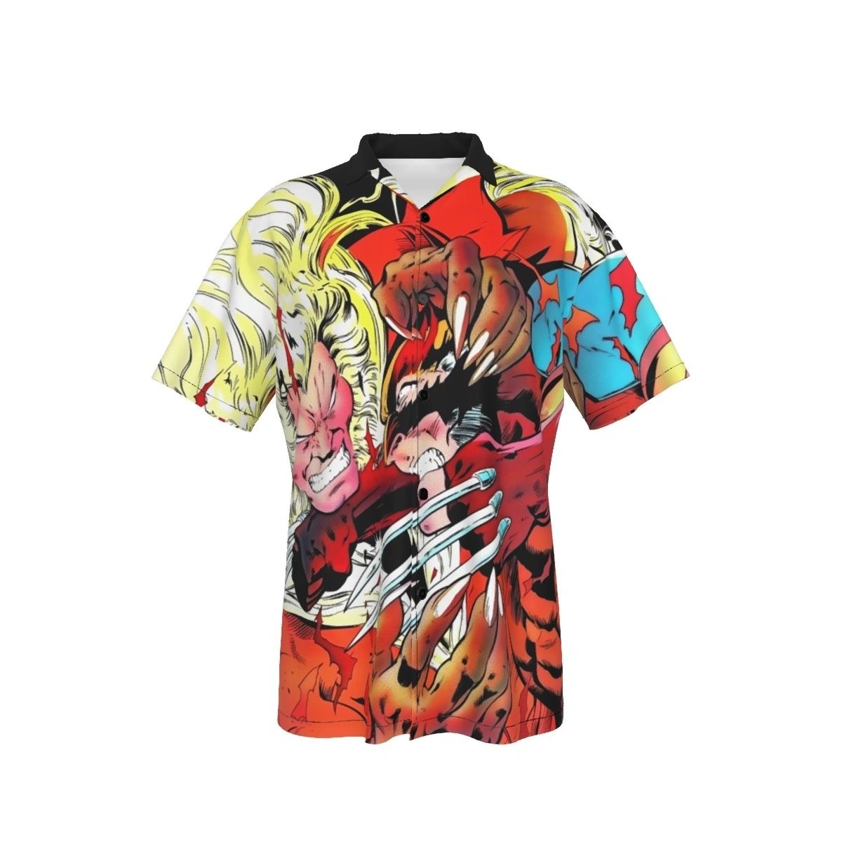 XMEN 213 ALL OVER PRINT SHIRTS WOLVERINE VS SABERTOOTH