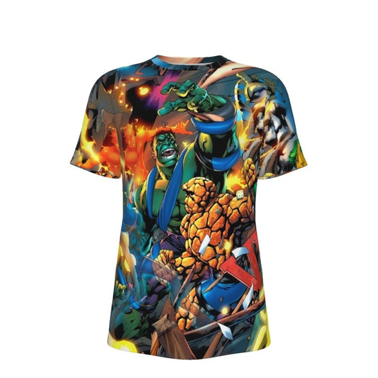WORLD WAR HULK PINUP ALL OVER PRINT SHIRTS - FANTASTIC 4