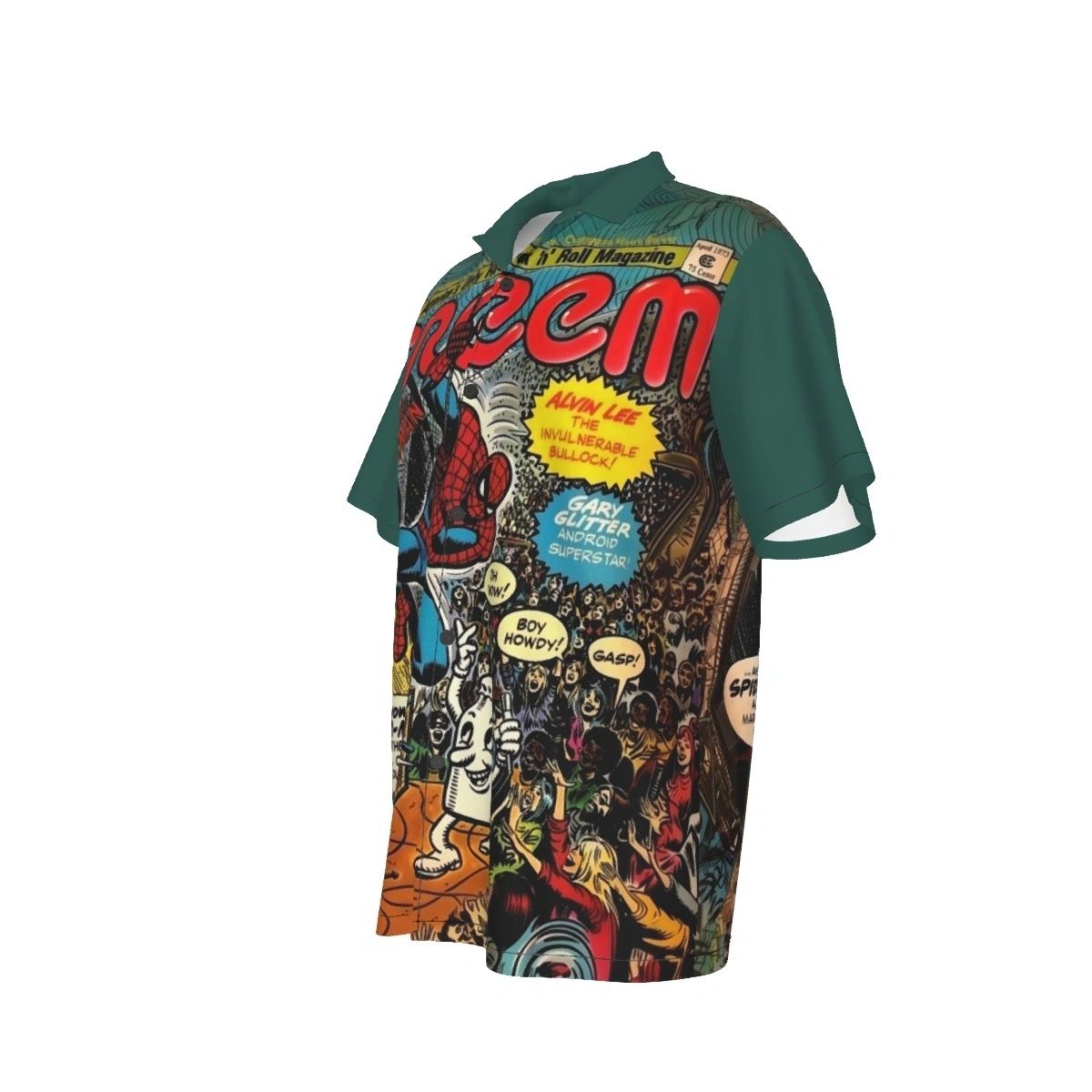 CREEM 1 ALL OVER PRINT SHIRTS - AMERICAS ONLY ROCK AND ROLL MAGAZINE -SPIDERMAN