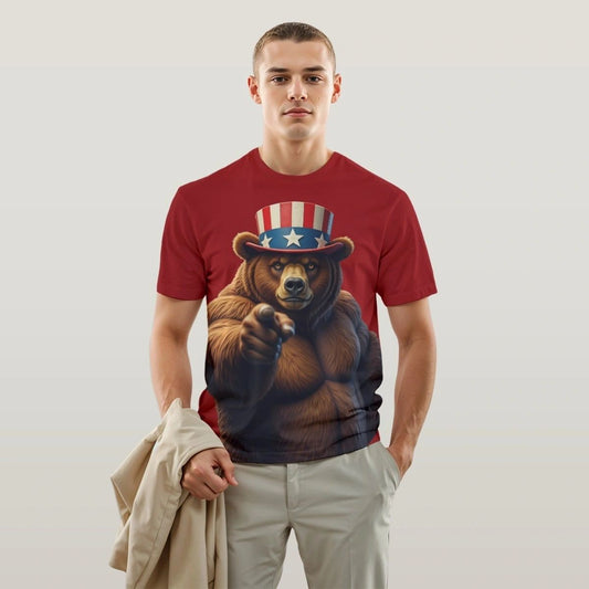 UNCLE SAM BEAR ALL OVER PRINT SHIRTS