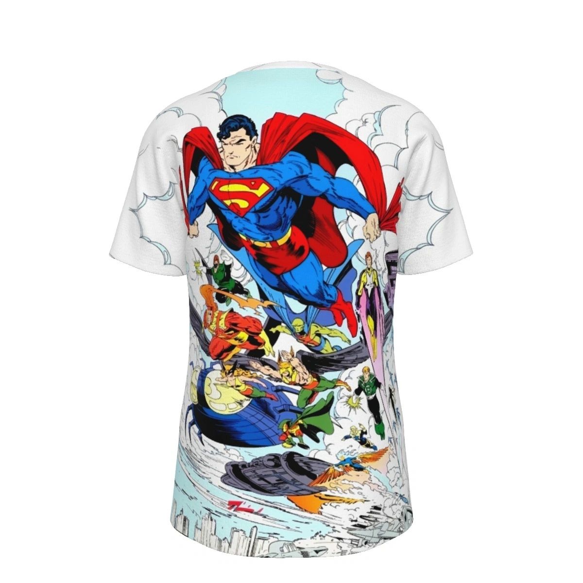 TODD MCFARLANE JLA PINUP ALL OVER PRINT SHIRTS
