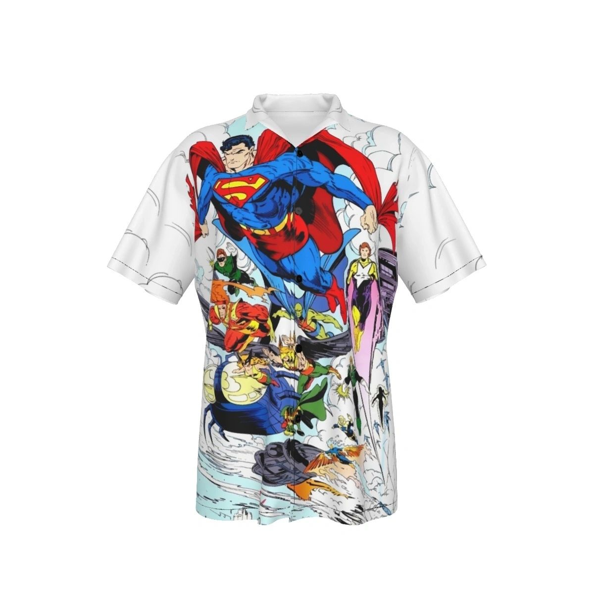 TODD MCFARLANE JLA PINUP ALL OVER PRINT SHIRTS